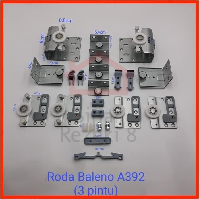 PREMIUM Roda Rel Pintu Lemari Sliding Geser Slow Motion 3 Pintu A392