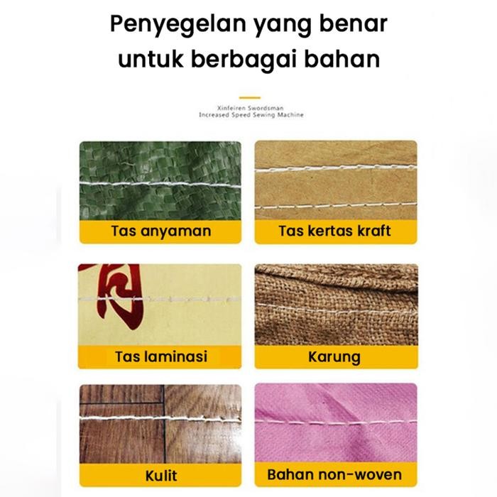 Mesin Jahit Karung Gk9-036 Portable Kecil Integrasi Ekspres Muatan Tanpa Wayar Tas Beras, Sepenuhnya