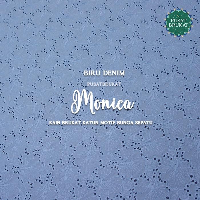 KAIN KATUN BORDIR 11990 / BAHAN KATUN BORDIR MUKENA METERAN [per 0.5m]