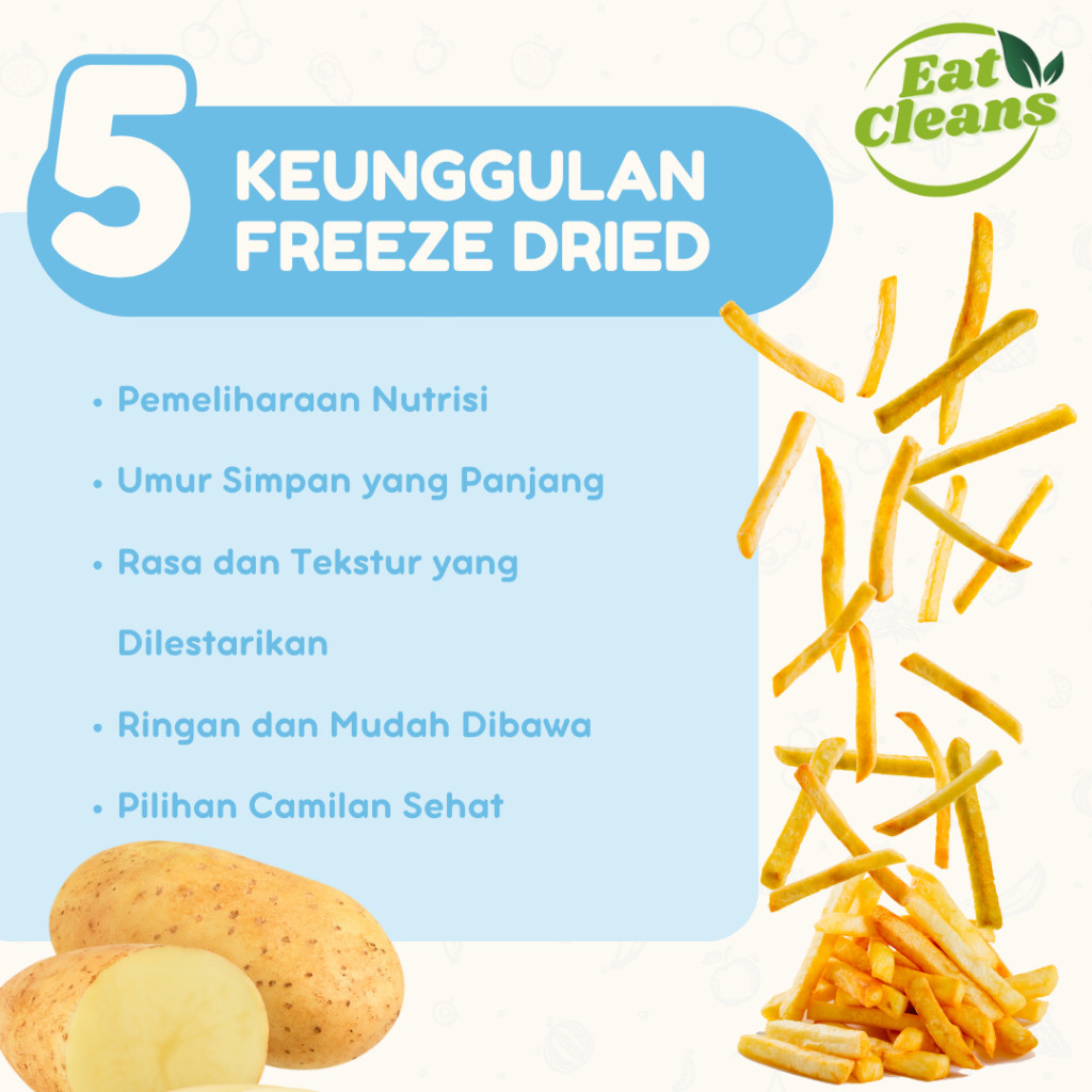 

Andrianbijaksana Keripik Kentang Krispi - Freeze Dried Potato Chips - Cemilan Sehat Kripik Kentang