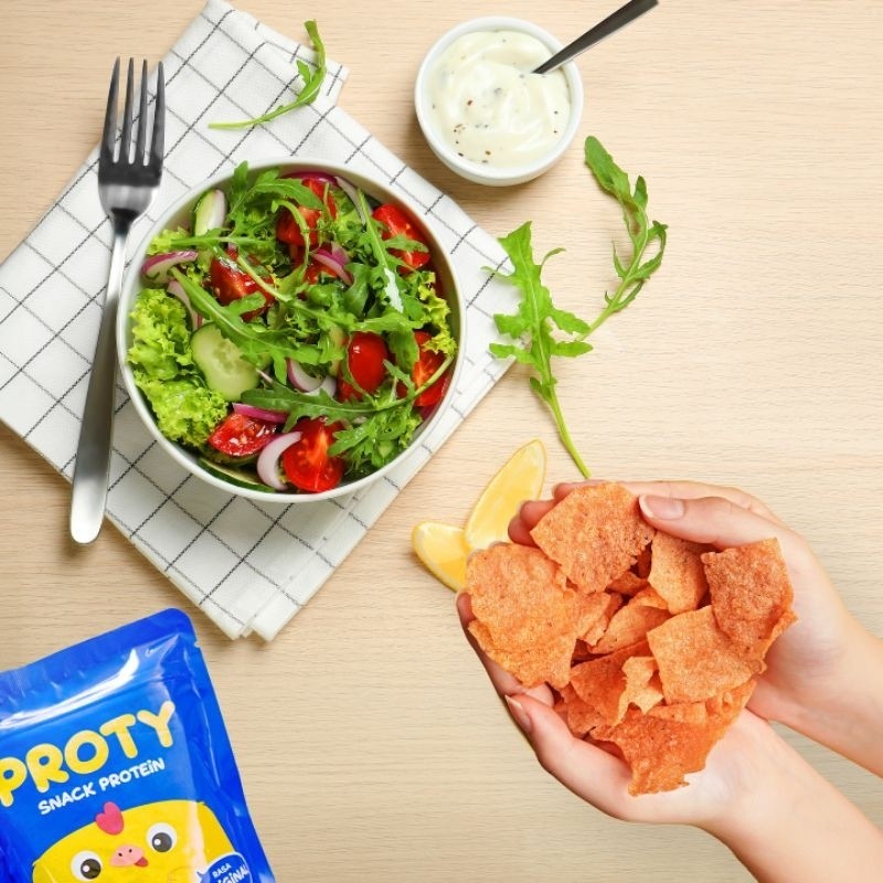 

Andrianbijaksana Proty Chicken Chips Keripik Daging Ayam Cemilan Anak 18Gr
