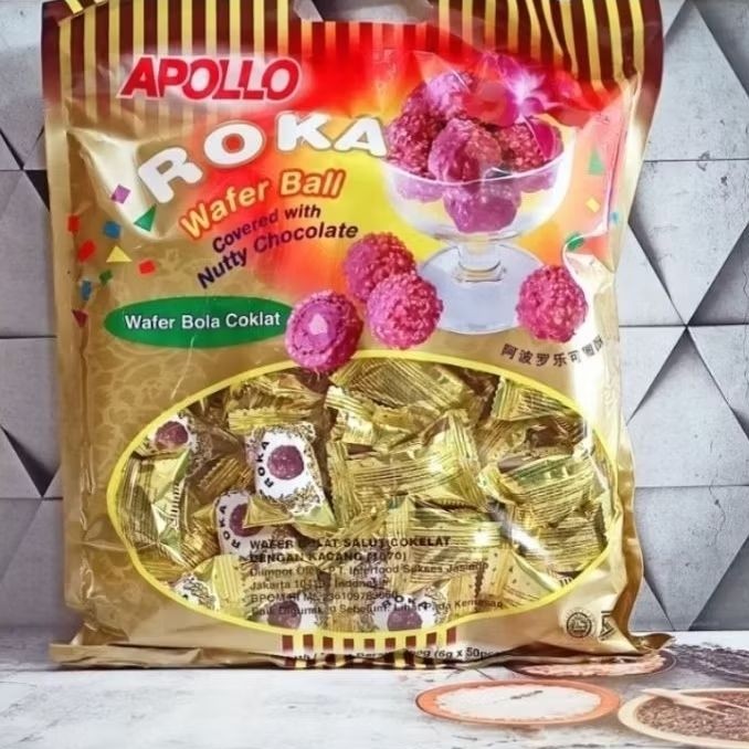 

Andrianbijaksana Roka Apollo Wafer Bal Coklat Isi 50 Pcs Oleh-Oleh Haji Umroh