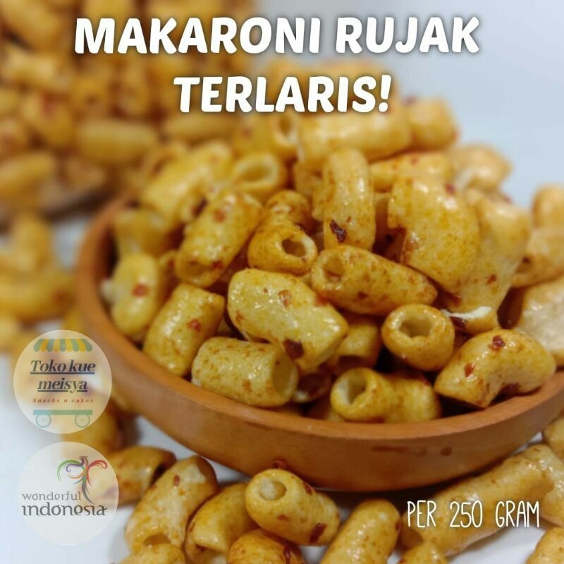 

Andrianbijaksana Makaroni Rujak - 250Gr Makaroni Bumbu Rujak Pedas Manis