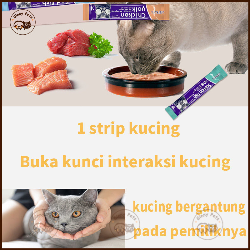 

Andrianbijaksana 50Pcs Snack Hewan Peliharaan Cat Strip Makanan Kucing Basah Cemilan Kucing