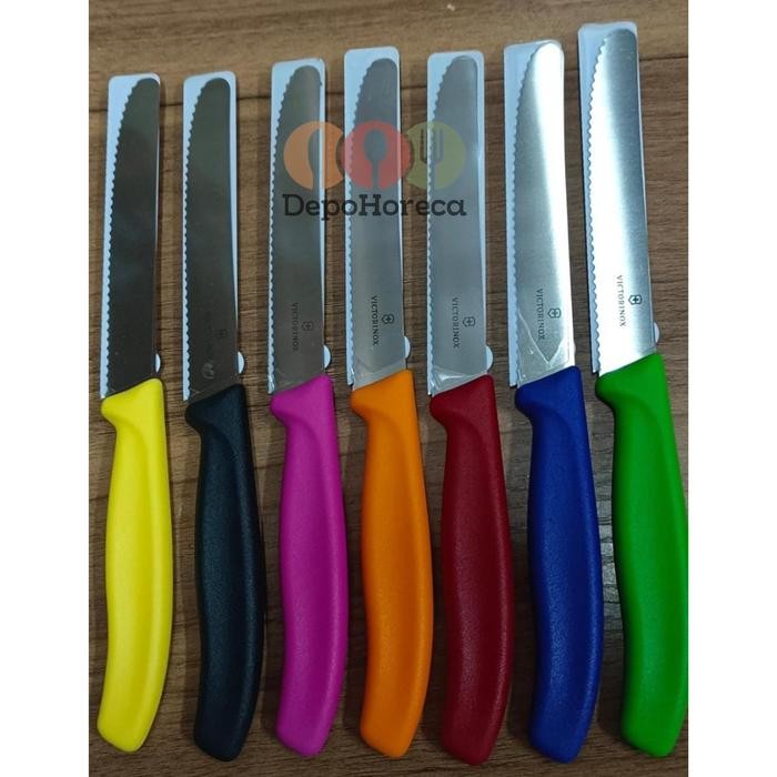 VICTORINOX TOMATO SAUSAGE KNIFE PISAU DAPUR 11CM GERIGI WAVY 6.783