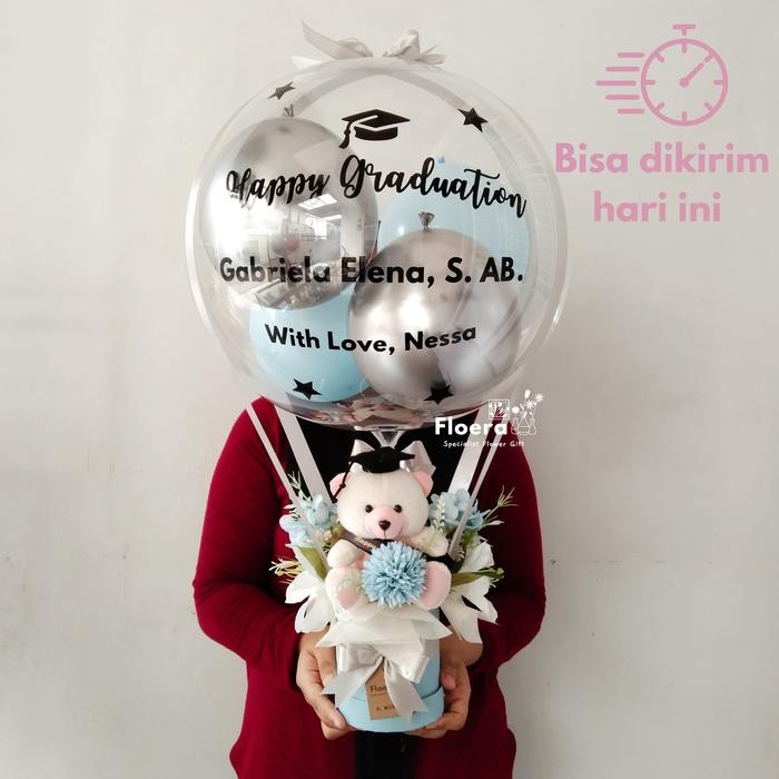 PREMIUM Buket balon boneka bunga Flower Bouquet Balon bucket bloom box ballon