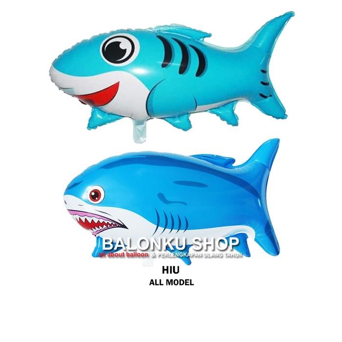 PREMIUM Balon Foil Animal Sea Ikan Hiu Jumbo / Balon Ikan Hiu Jumbo