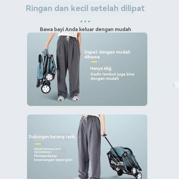 Stroller baby Stroller bayi Kereta Dorong Bayi Lipat Penumpang baby stroller Mudah untuk dibawa dan