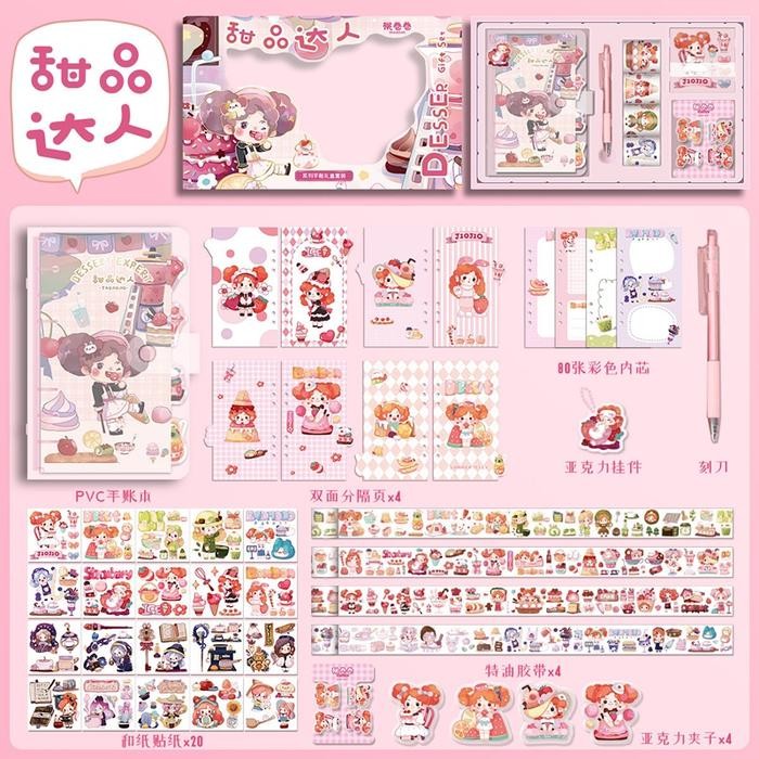 

Cute Diary Book Set Korea Style Jurnal Kit Set Agenda Notebook Binder #Gratisongkir