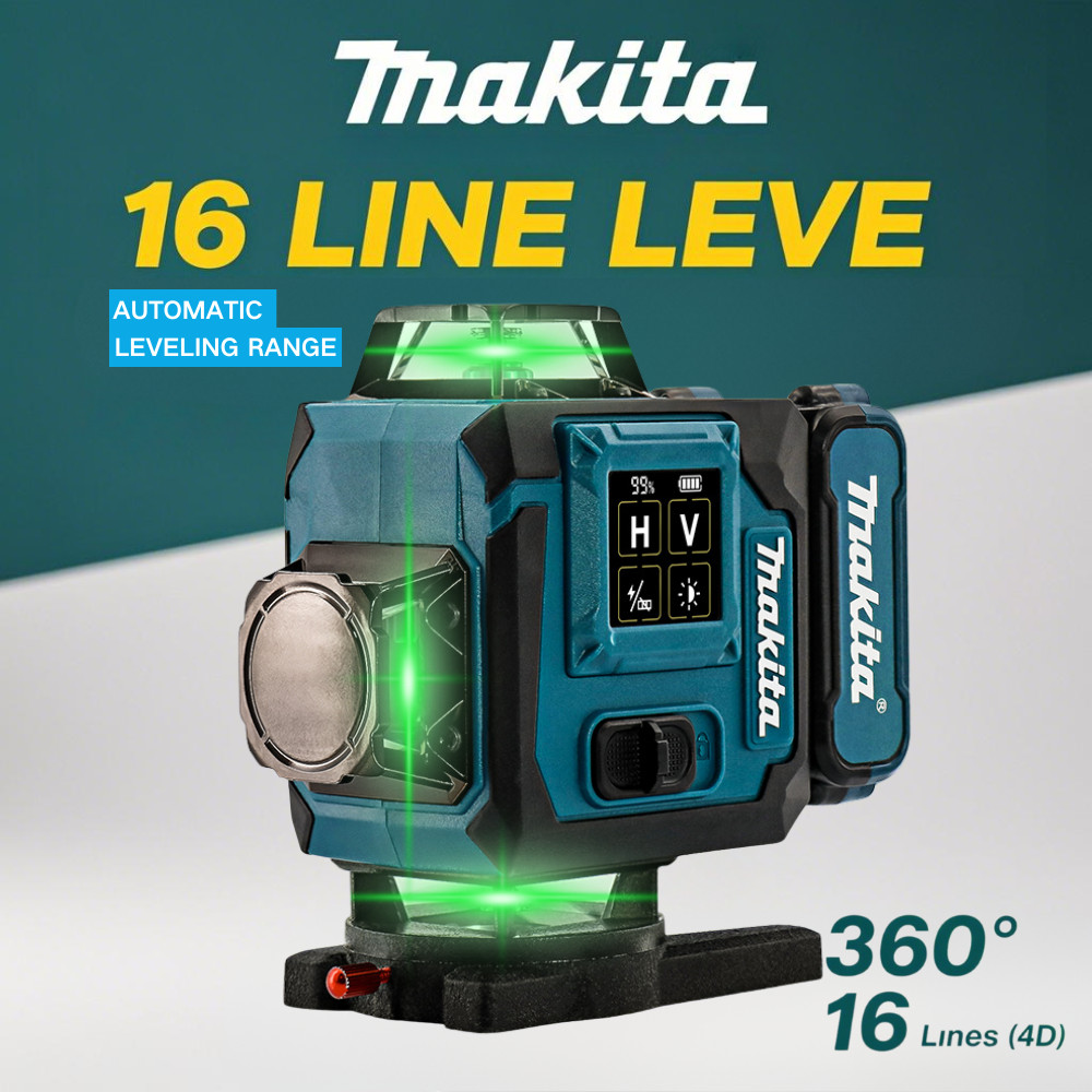 Makita 16 Lines Laser Level 360Self-Leveling Green Laser Horizontal Vertical Remote Control With