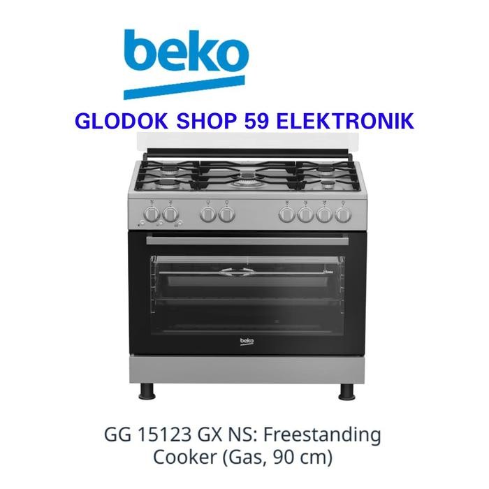 Kompor Beko Gg 15123Gx Ns Freestanding Cooker Gas Oven 5 Tungku New