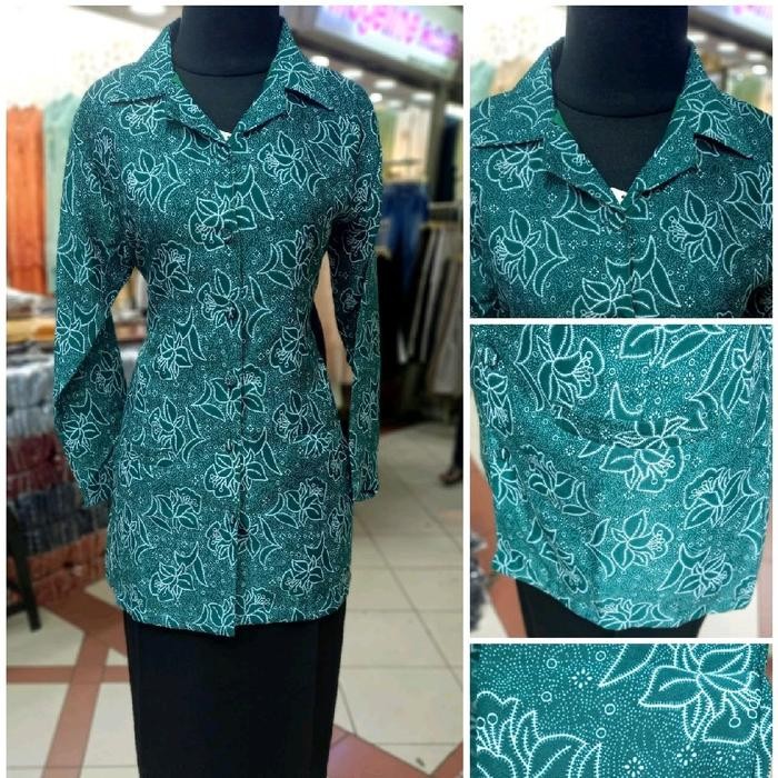 Stelan Blezer Seragam Pkk Nasional Hijau Toska Size S-5L Blazer Wanita Setelan Kerja