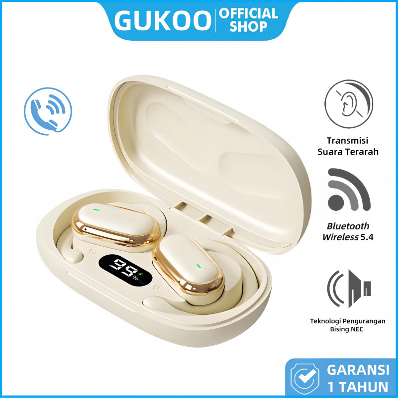 Sasageyou - GUKOO Bluetooth headset OWS noise reduction, built-in charging display, long battery