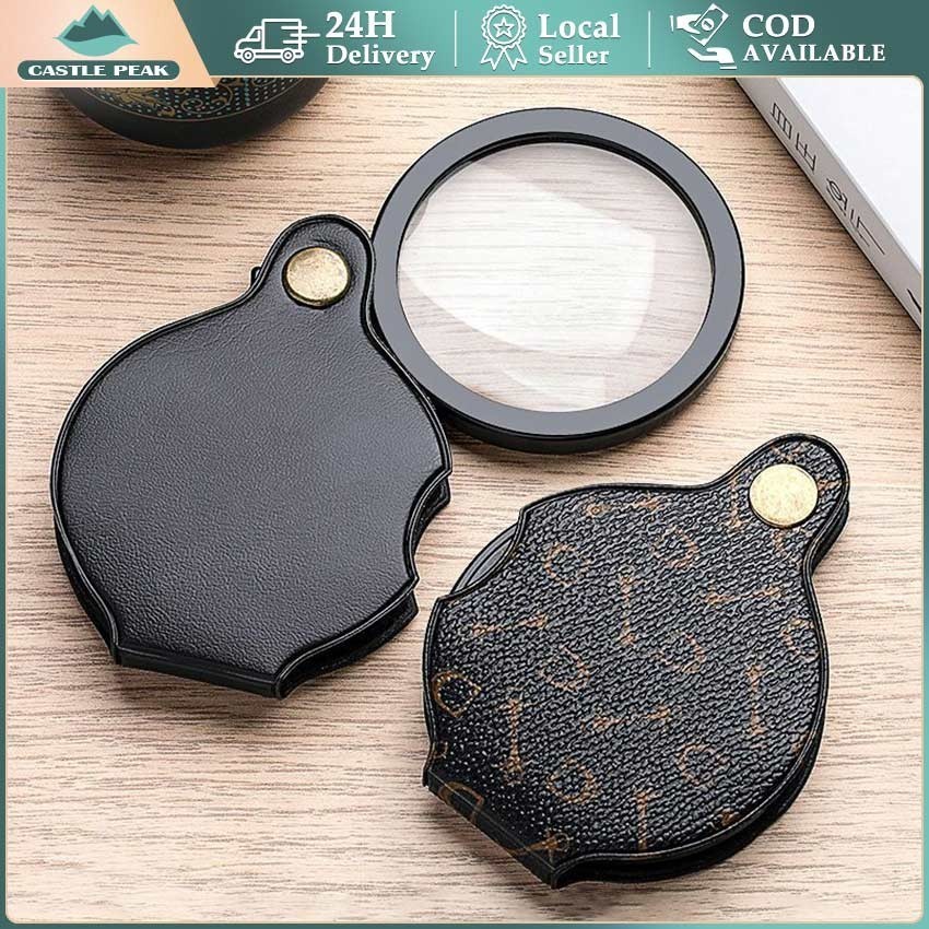Kaca Pembesar Gantungan Kunci 15X / Lipat Stainless Mini Portable Lensa Magnifier Handheld