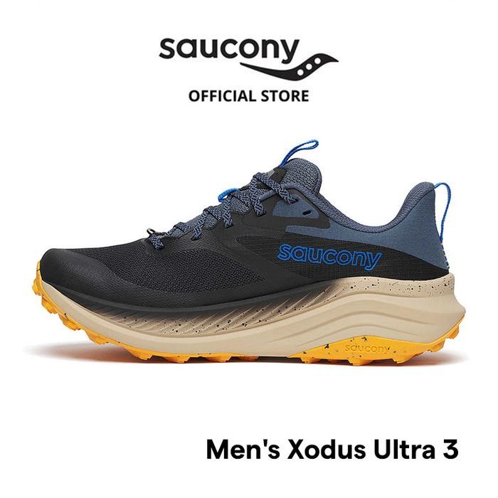 Sepatu Trail Running Pria SAUCONY Shoes Xodus Ultra 3 Men's - Black / Dusk