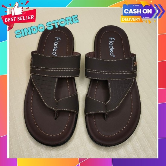 Sandal Pria Sandel Gunung Selop Sndal Remaja Cwok Elegan Kekinian Srendal Jepit Kulit Bapak2 Nyaman 