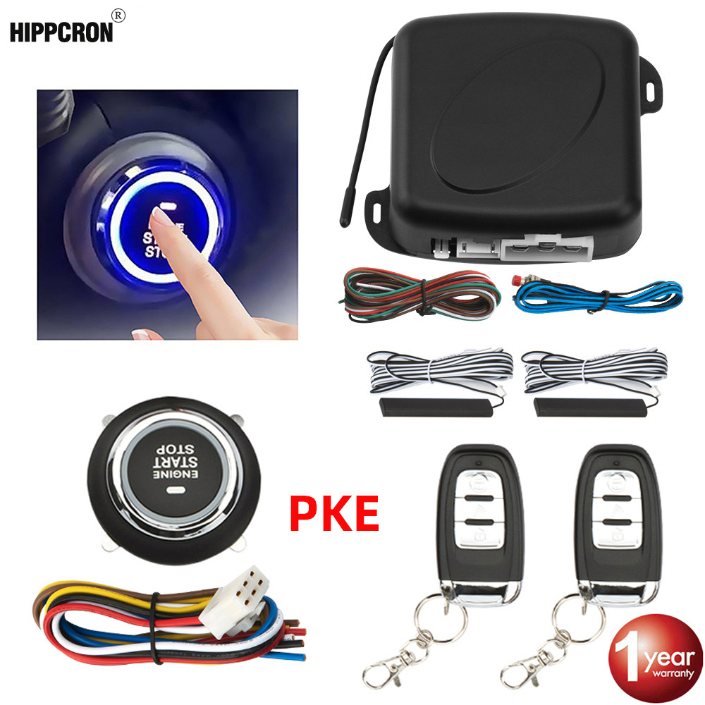 Hippcron Car Alarm Remote Control PKE Car Keyless Entry Engine Start Alarm System Push Button Remote