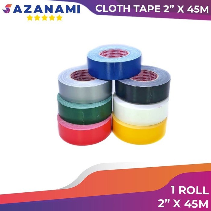 LAKBAN KAIN WARNA 2" X 45M Cloth Tape Sazanami LAKBAN KAIN JUMBO