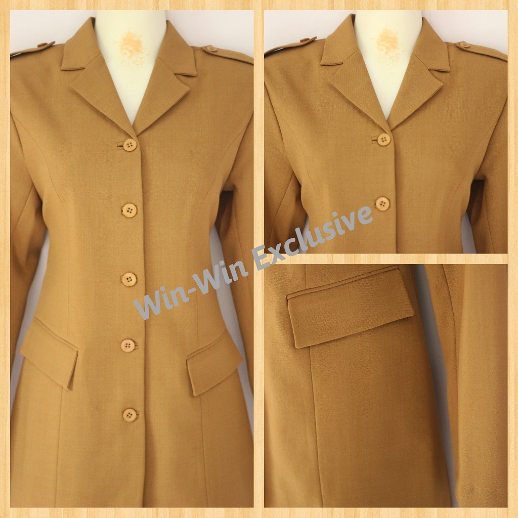Win Win - Set Blazer Kerja Kantor PNS Wanita Warna Pemda Khaki WE
