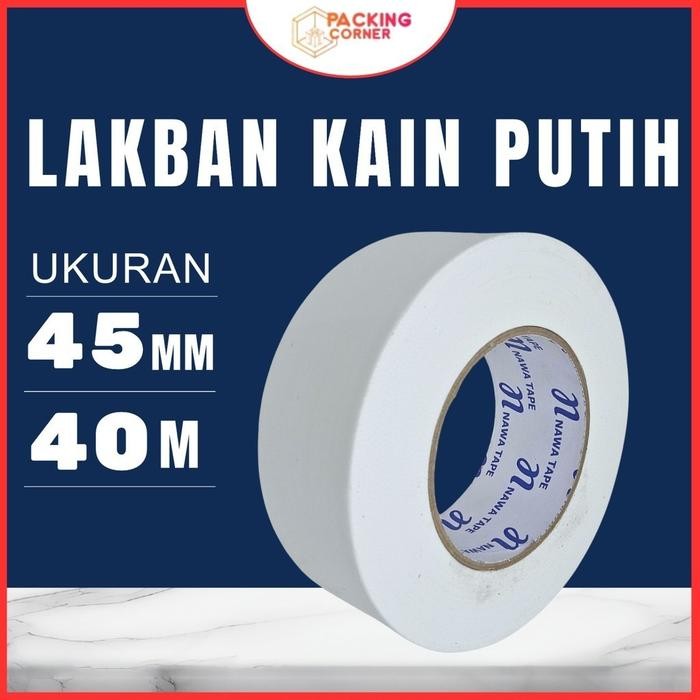 

Lakban Kain Cloth Tape Putih 45MM 40 Meter 40M Lakban Linen Lantai Panggung Jilid Kertas Foto Copy