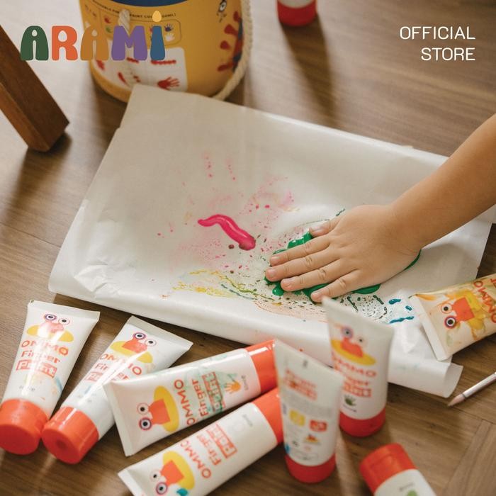 

Artemedia - Ommo Washable Finger Paints Cat Air Warna Dapat Dicuci Cat Anak Kids