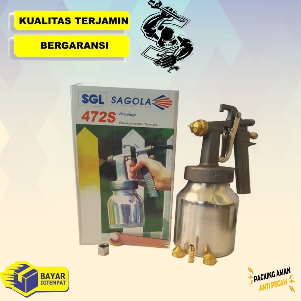 ORIGINAL SAGOLA Spray Gun Sagola Sgl 472S 472 S Alat Semprot Tabung Bawah