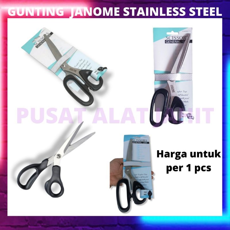 

GUNTING JANOME ALAT POTONG BAHAN KAIN STAINLESS STEEL FABRIC TAILOR SCISSORS SHARP TAJAM BAGUS KUAT