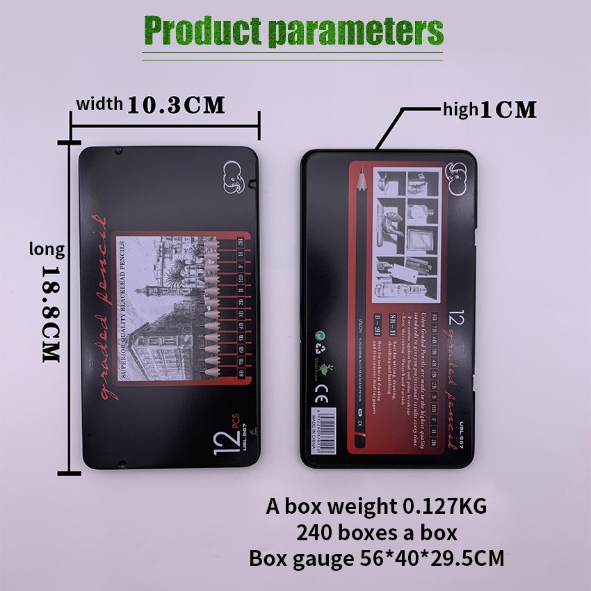 

isi 12 pcs Pensil gambar sketsa set lengkap 2H H F B HB 2B 3B 4B 5B 6B 7B 8B Charcoal Pencils Set