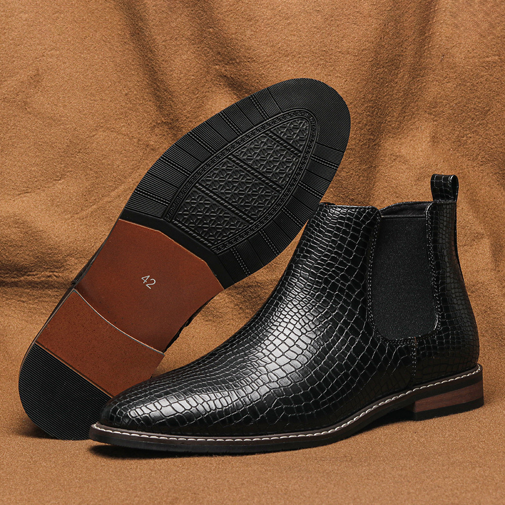 Men Chelsea Boots 2025 New Ankle Boots Leather Zipper Style Men'S Boots