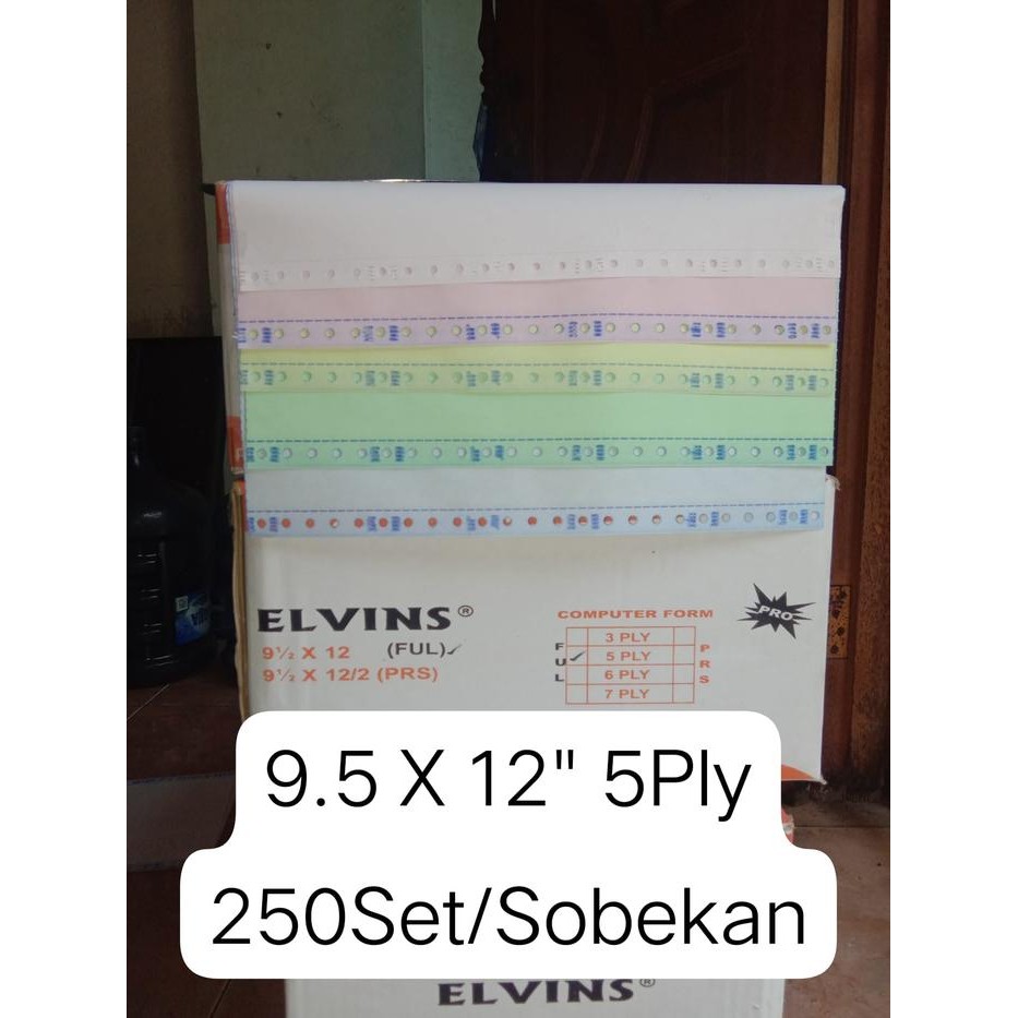 

Continuous Form 9.5 X 12" 5Ply Elvins/Kertas Komputer A4 5Ply