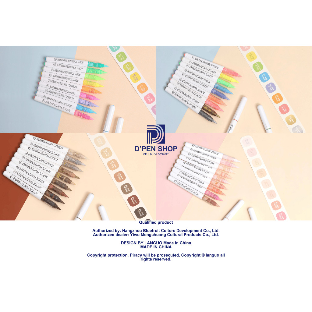 

Spidol Cat Akrilik Painting Marker Set 9 Warna Acrylic Soft Tip untuk Sketsa Kaligrafi Ilustrasi