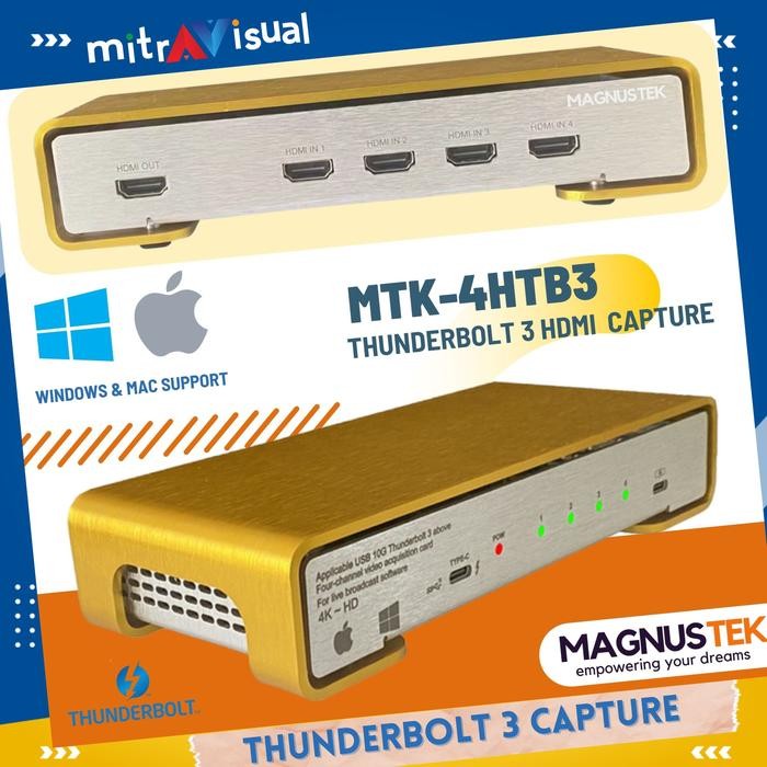 TERBARU MTK-4HTB3 THUNDERBOLT 3 MAGNUSTEK HDMI CAPTURE - 4 HDMI INPUT Laptop Komputer HOT SALE