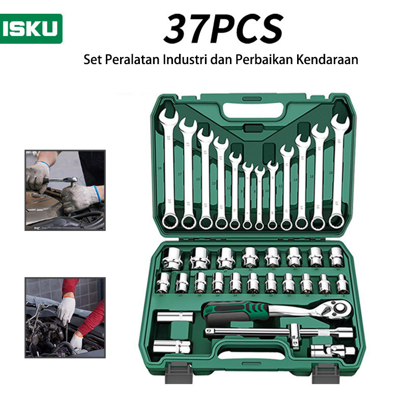 ISKU Tool Kit Kunci Sok Set 37Pcs