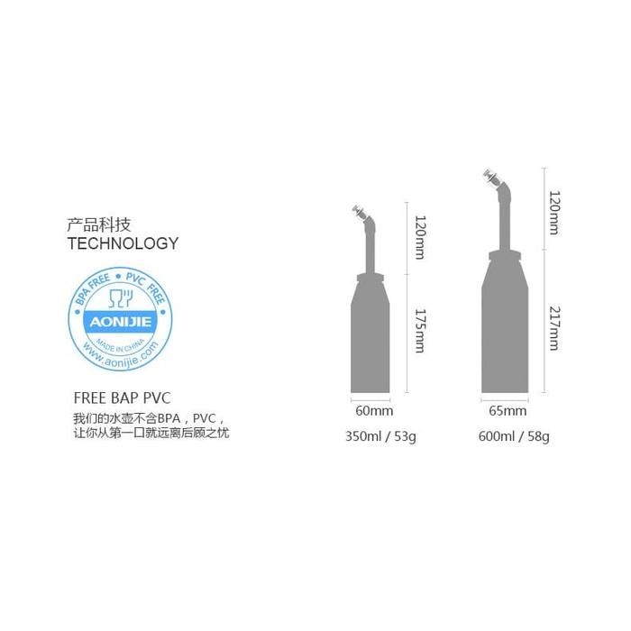 Botol Aonijie Sd13 Soft Flask 350 / 600Ml Long Straw Gratisongkir
