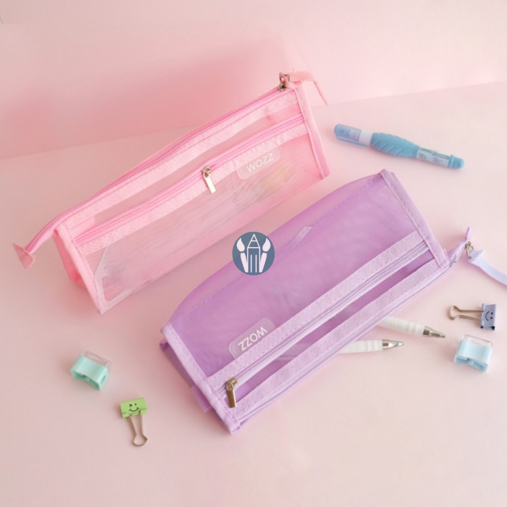 

Tempat Pensil Transparan Aesthetic 6665 / Pencil Case Resleting Pouch