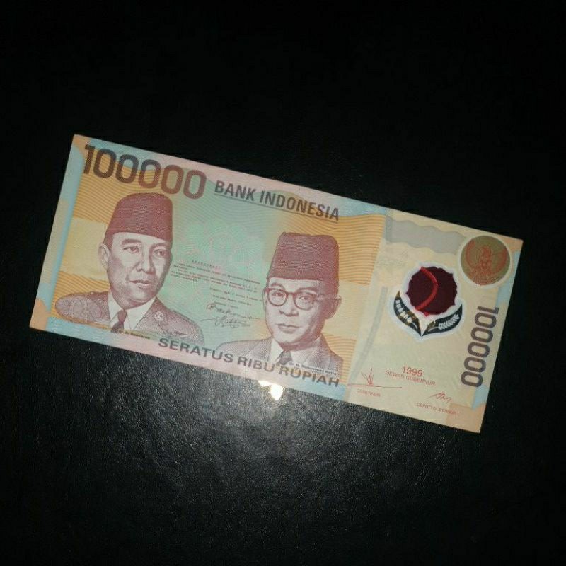 Uang Kuno 100000 Sukarno Hatta Polymer Gress Aunc-UNC