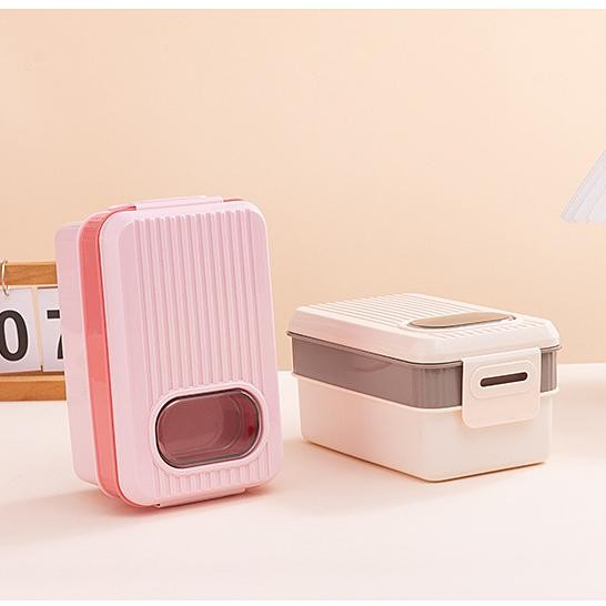 Dapatkan Lunch Box Kotak Makan Siang Kotak Bekal Double Layer Bahan Pp Sxk6