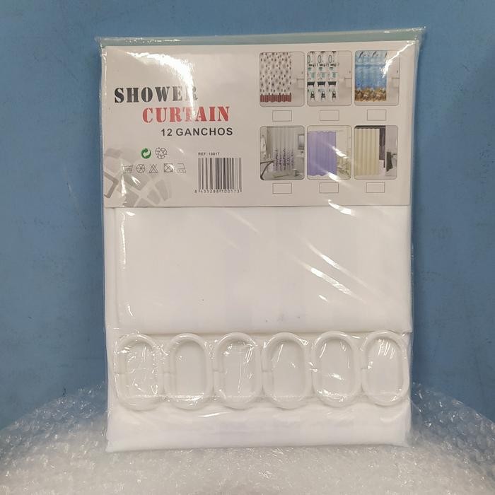 Shower Curtain 200x200 textile/Shower Curtain kain 200cm/ Korden Putih
