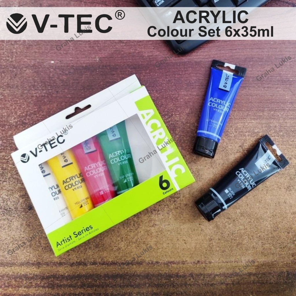 

V-Tec Acrylic Artist Series / Cat Akrilik Set 6 x 35ml