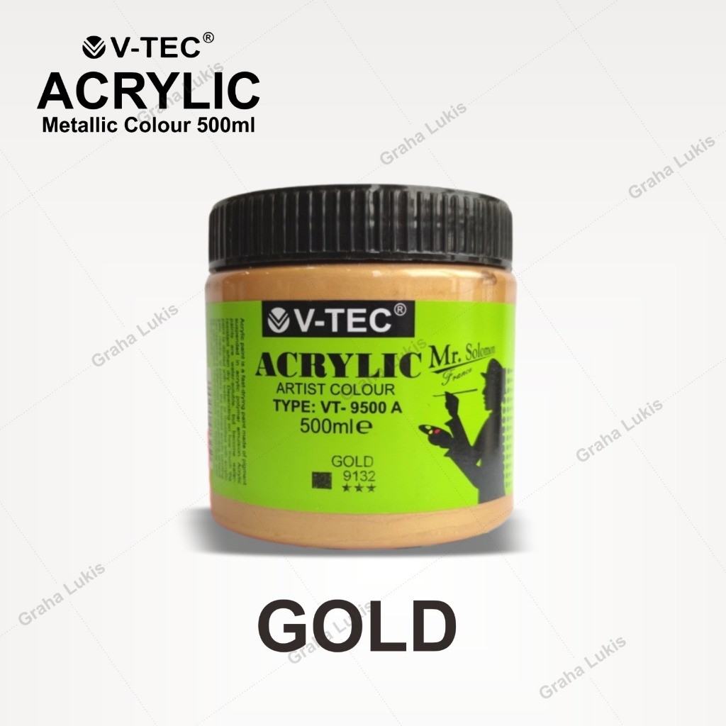 

V-TEC Artist Acrylic Paint 500ml / Cat Akrilik V-TEC 500 ml Gold / Silver