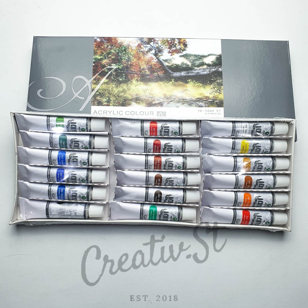 

MARIES Cat Acrylic Color 18 Warna 818B Set Paint Cat Lukis Akrilik