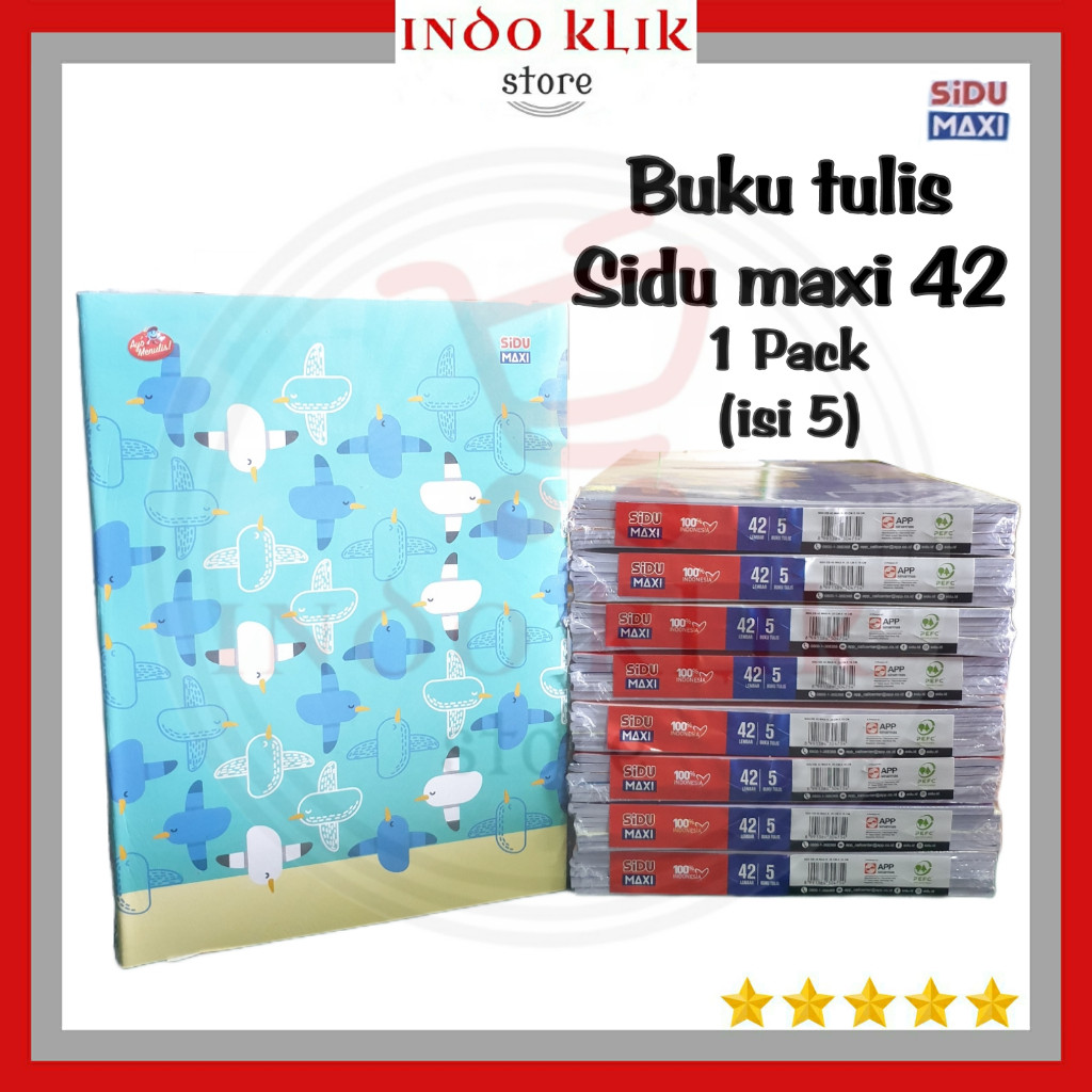 

Buku Tulis Sidu Maxi 42 Lembar / Buku Campuss B5 45 Lbr Motif Full Color 1 Pack Isi 5 Buku