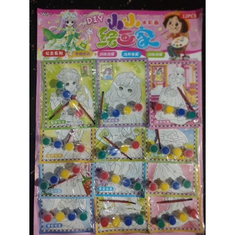 

12pc / 20pcs Mewarnai Cat Air Cup Plus koas Lembaran