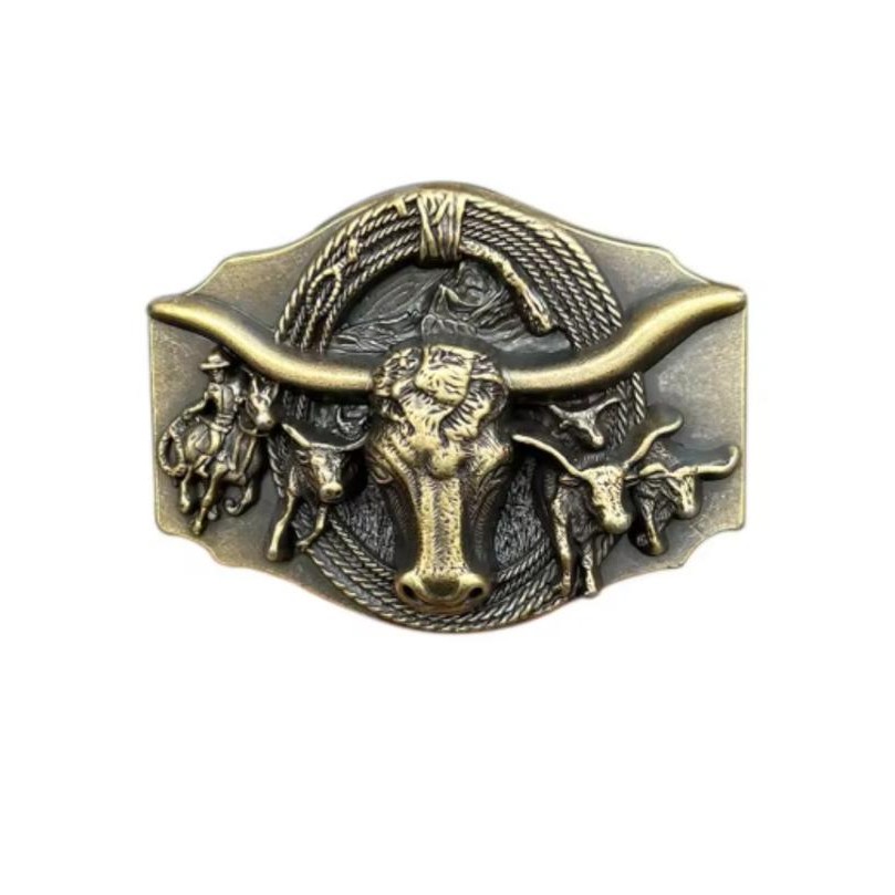 Jual SABUK KEPALA IKAT BUCKLE PINGGANG BELT WESTERN WOLF HEAD GESPER