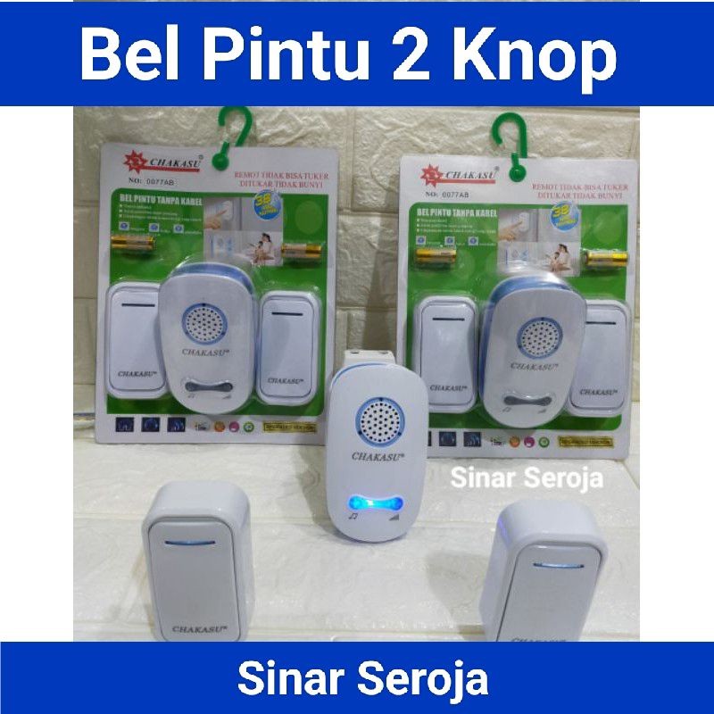 Bell Bel Pintu Rumah Wireless 2 Tombol Chakasu / Hattasu / door bell WE