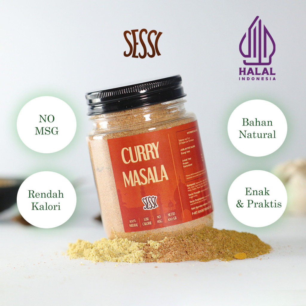 

Sessi Bumbu Diet Rendah Kalori Marinasi Instan Rasa Curry Masala Dry Rub NO MSG