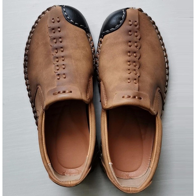 HOT DEALS 100% KULIT ASLI IMPORT SEPATU SNEAKER PRIA IMPORT LOAFER SLIP ON KULIT SAPI KASUAL SEPATU