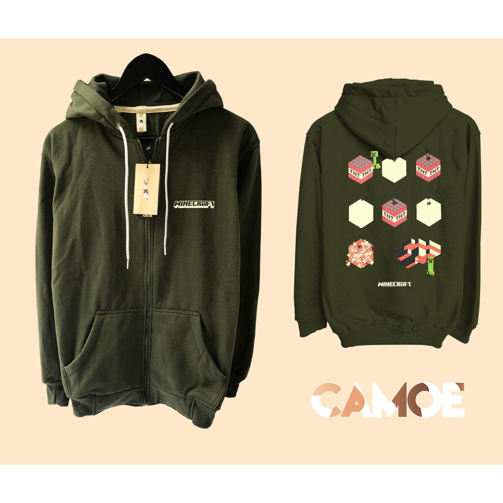 Jaket Hoodie Zipper Minecraft TNT Gaming UT