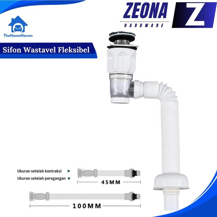 PREMIUM TOTO model Sifon Wastafel PVC Fleksibel Sifon Angsa Selang Fleksibel 2 Fungsi Sivon Wastafel