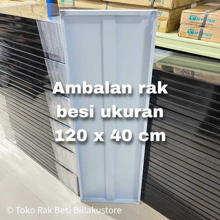 PREMIUM Ambalan rak besi siku lubang 120x40 Plat Besi